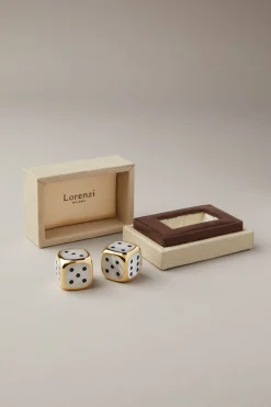 White mother of pearl Playing dices