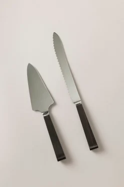 Wood Cake and knife server (individual components)