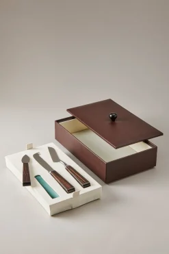 Wood Cheese knife set deluxe case
