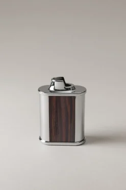 Wood Oval Bic desk lighter holder