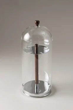 Wood Toilet tooth-brush holder with glass covering