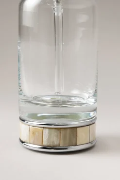 Zebu Glass soap dispenser with natural material base