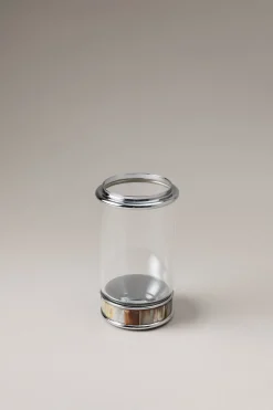 Zebu Glass toothbrush pot with glass dome