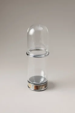 Zebu Glass toothbrush pot with glass dome