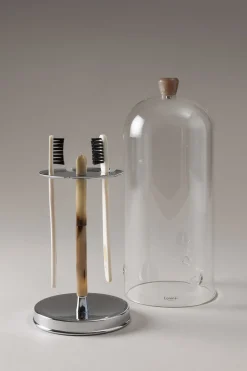 Zebu Toilet tooth-brush holder with glass covering